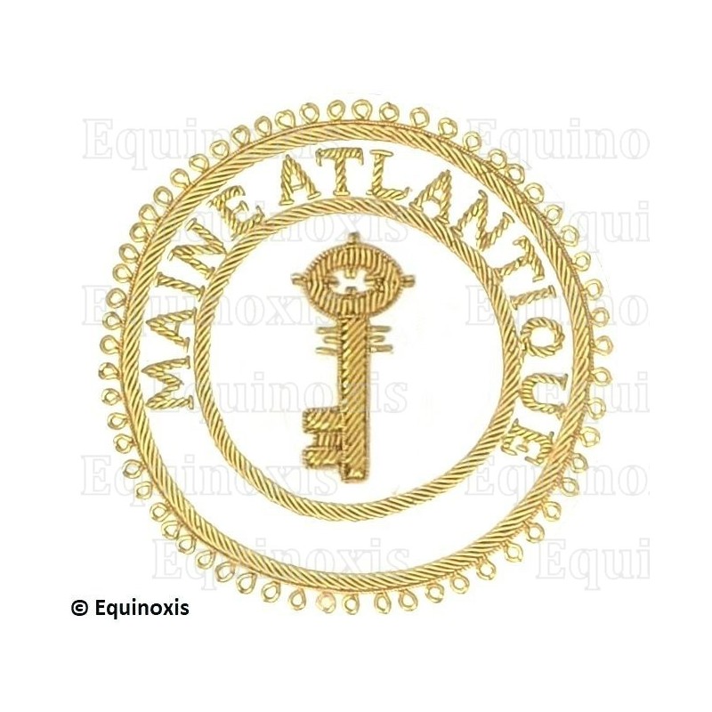 Badge / Macaron GLNF – Grande tenue provinciale – Grand Trésorier – Maine Atlantique – Brodé main